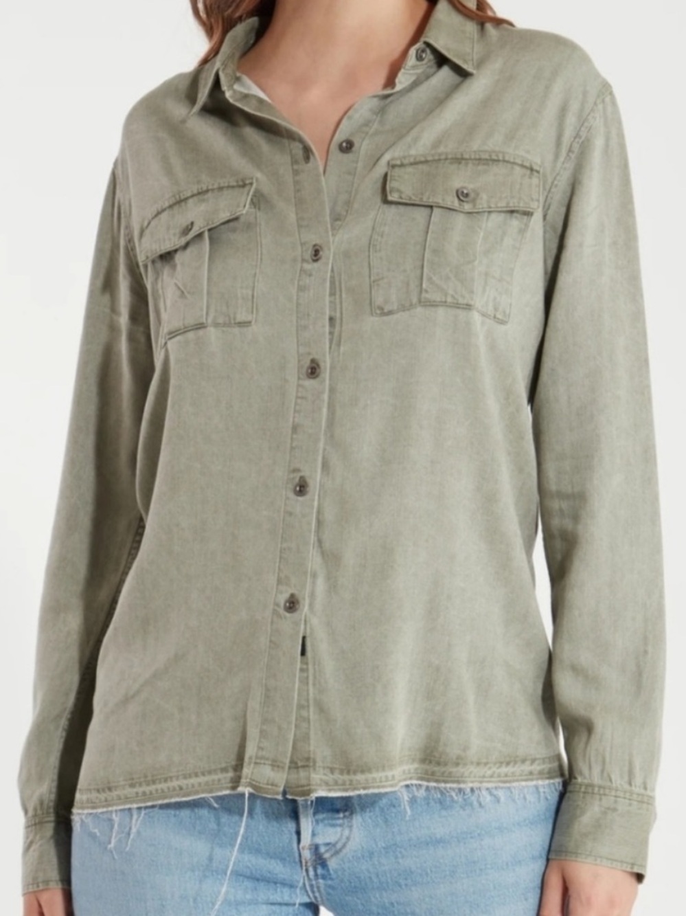 Rails Rhett Moss Green Button Down Shirt Size XS